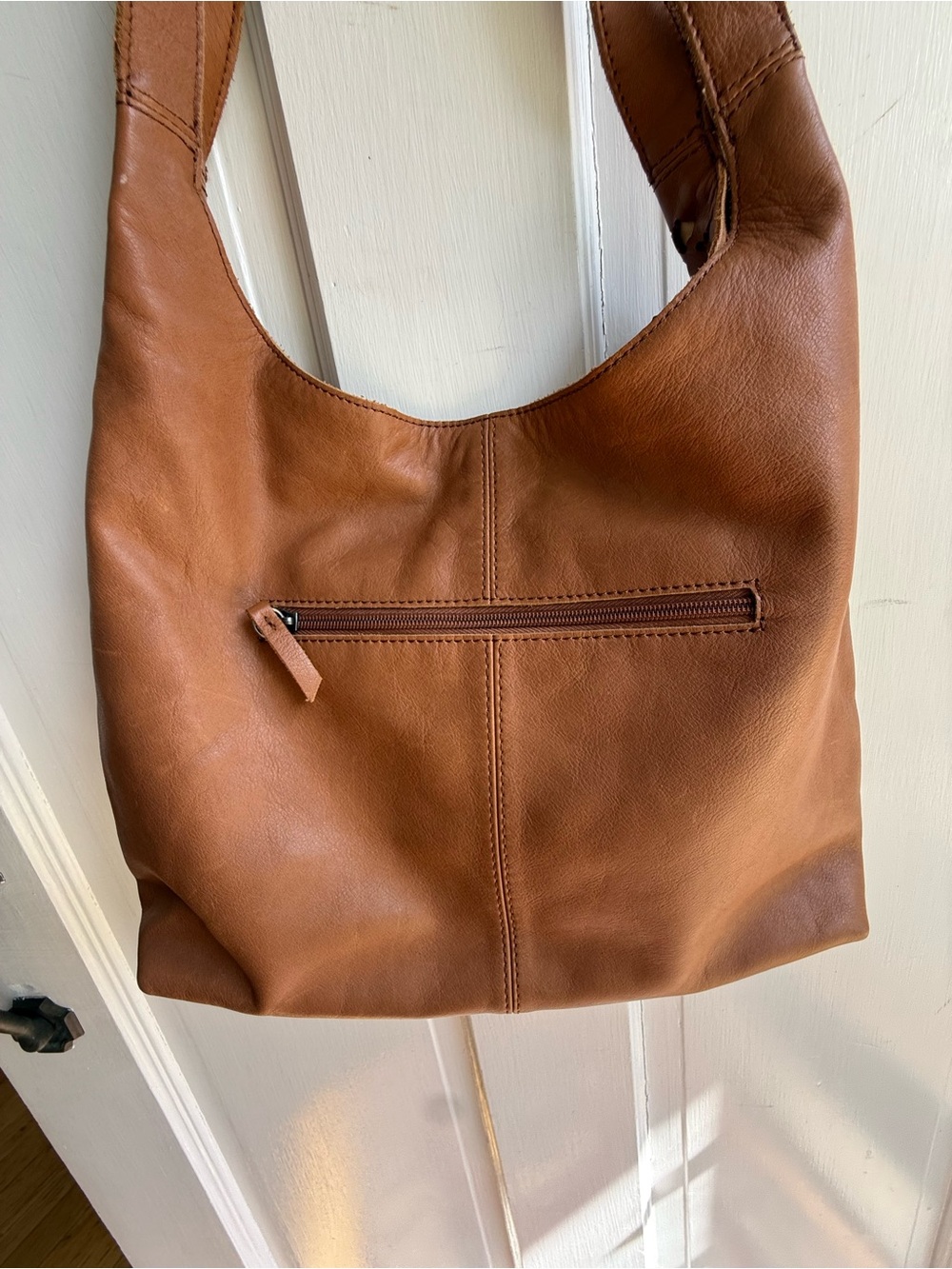The Sak Laser-Cut Hobo Shoulder Bag - Brown with Cream Lining - Picture 6 of 9